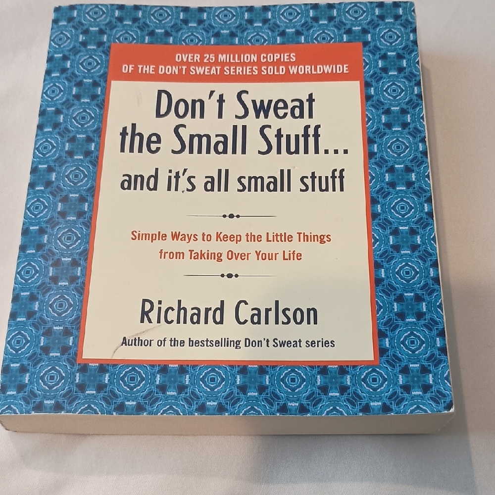 Don't Sweat the Small Stuff Book with Blue Patterned Cover